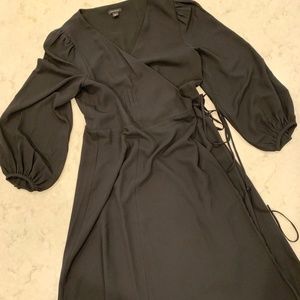 Chiffon Wrap Dress, long sleeve, blouse sleeve